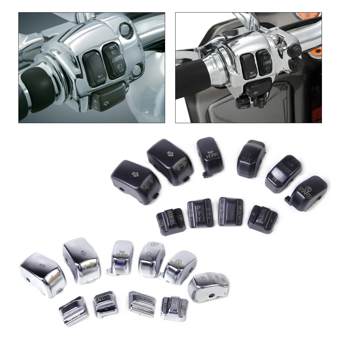 

CITALL 10pcs Replacement Housing Switch Cap Button Cover for Harley Softail Dyna Road King Fatboy Heritage Springer Night Train