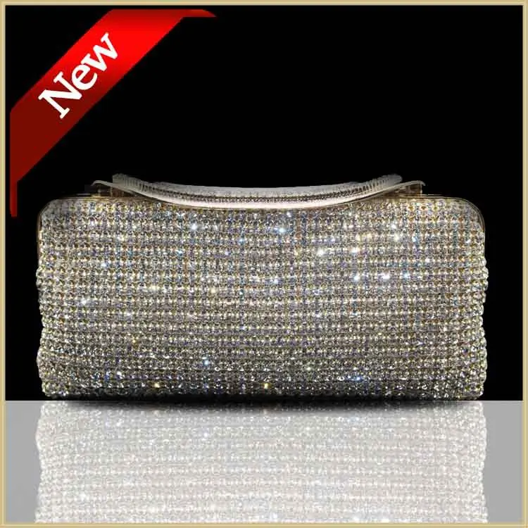 

Both side evening bags cerise Crystal  handbag golden/sliver/black women crystal clutch bag lady Clutches hand bag#81051