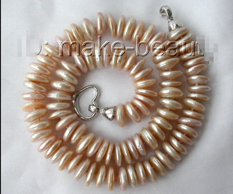 

faststunning big 12mm round coin pink freshwater cultured pearl necklace h989