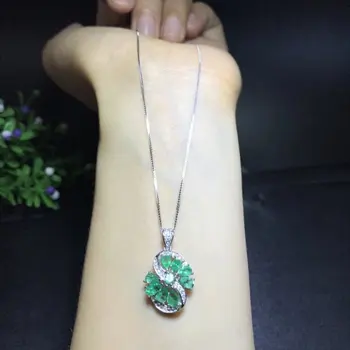 

Qi Xuan_Fashion Jewelry_Colombian Green Stone Fashion Necklaces_S925 Solid Silver Pendant Necklaces_Factory Directly Sales