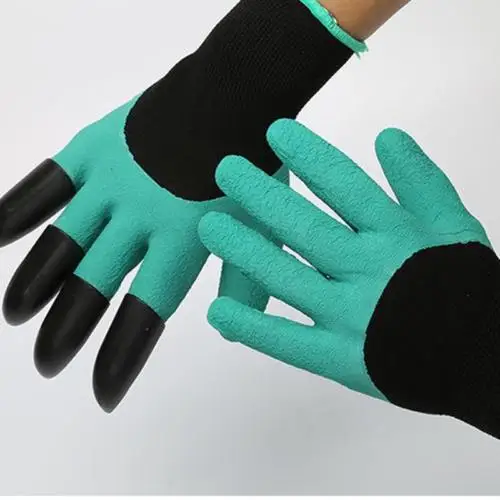 Rubber+Polyester Safety Work Gloves Builders Grip Gardening Garden Dig