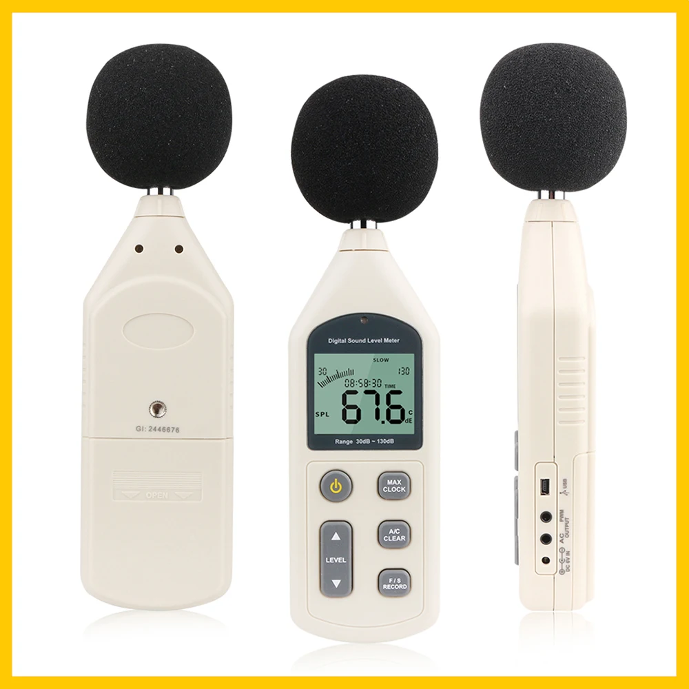 RZ New Digital Sound Level Meter Meters Noise Tester GM1356 30-130dB LCD A/C FAST/SLOW dB screen USB + Software 3