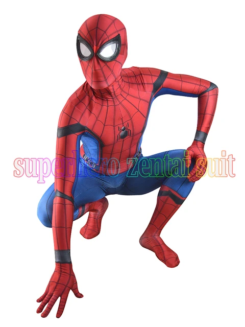 nueva Spiderman Homecoming Dye Sub disfraz estampado Cosplay Spider-Man Halloween traje Zentai completo adultos/niños