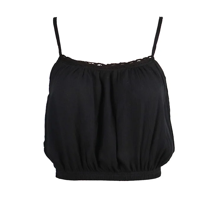 Летний стиль Camis белый розовый Bralet кружевной кроп Топ Женские однотонные топы без рукавов Повседневные спагетти ремень женский камзол