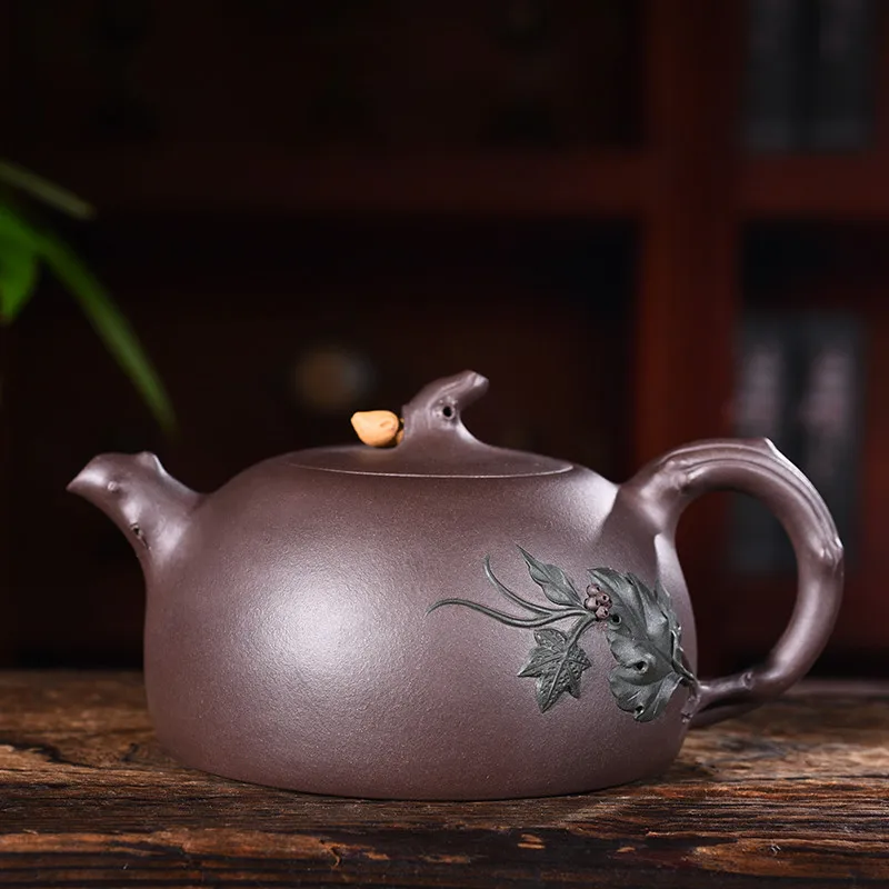 400ml Genuine Yixing Zisha Tea Pot Famous Handmade Raw Ore Purple Mud
