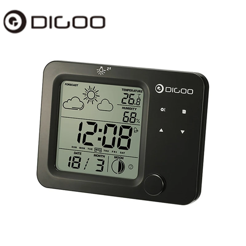 

Digoo DG-C5 Wireless Backlit Hygrometer Thermometer Weather Forecast Station Touch Sensor Alarm Clock Blue