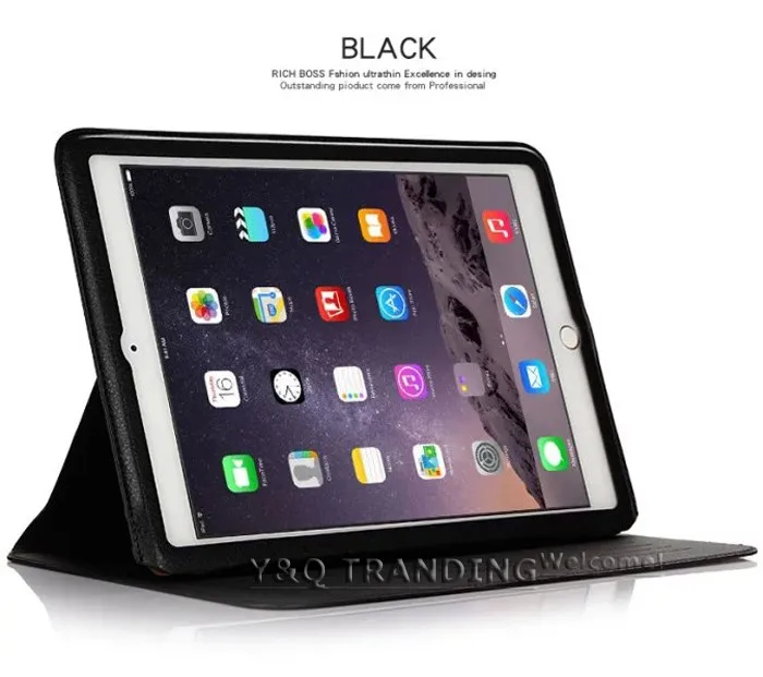 Ultrathin Cowhide Genuine Leather Case for Apple iPad Real Leather Business Stand Smart Cover for iPad (15)
