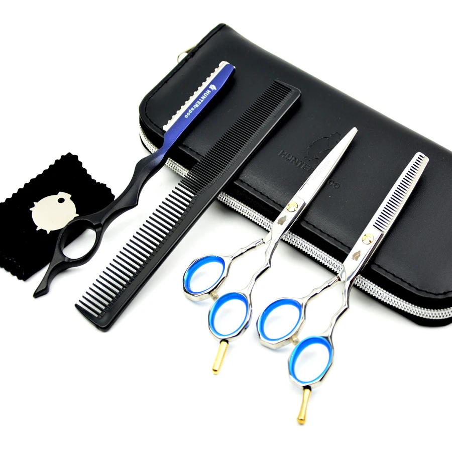 

HUNTERrapoo 30% off 5.5 inch Blue/Pink/Orange 440C professional Hair Scissors Styling Tools Barber Using Salon Haircut HT9118