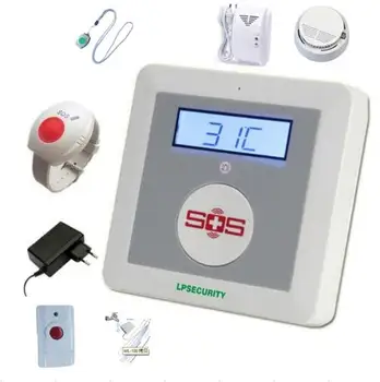 

GSM SMS Alarm System Home Alarm Kit Safety SOS Burglar Alarm K4 Package Set C with SOS button and PIR sensor