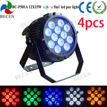 

4pcs 12x15W RGBWA 5in1 led par light waterproof par can lights for sale