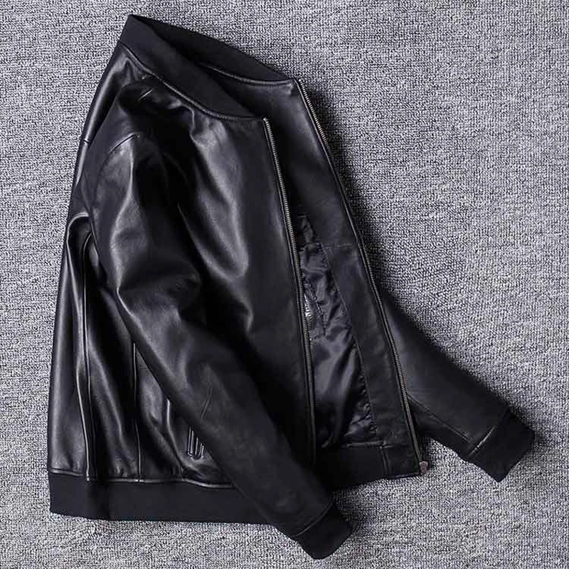 Индивидуальная Мужская мотоциклетная куртка из овчины размера плюс XXXXXL, натуральная кожа, пальто 5XL, Байкерская мужская куртка из натуральной кожи, бренд A571