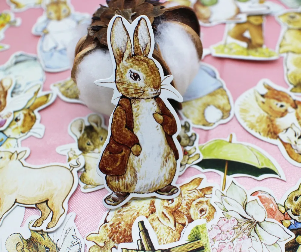 100 шт Вырубные бумажные наклейки ручной работы с кроликом для скрапбукинга Happy planner/создания открыток/журналов