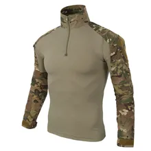 Камуфляжная армейская тактическая боевая униформа Военная футболка для охоты груз комплексный Камуфляж для страйкбола Пейнтбол ткань с налокотниками верхние пальто