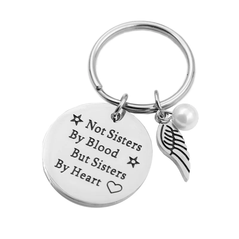 

Back to School Best friends Keychain Dropshipping "not sisters by blood but sisters by heart" friendship gift for women girls