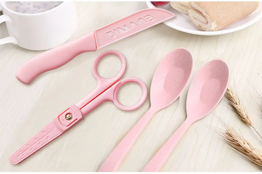 Керамика 3 шт. детские ножницы для резки пищевых продуктов Набор ножей Совок гладкая поверхность безопасность детская еда чайник кухонные