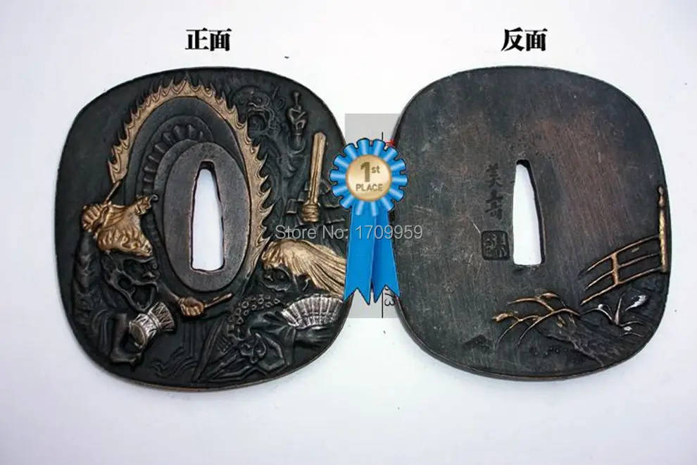 Wondefuul японский сплав Guard Tsuba для самурайский меч катана нож Guard Wakizashi ручной работы