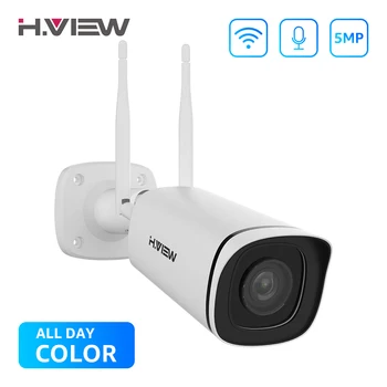 

H.VIEW 5MP IP Camera Wifi Outdoor 2.4G 5G IP Cameras Wifi Onvif Full Time Colour CCTV Camera Outdoor H.265 CCTV Cameras 1080P