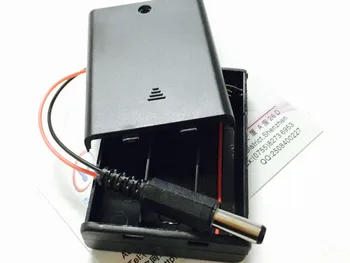 

3 AA battery holder case box 4.5V With Cover and switch DC 5.5*2.1 connector battery holder