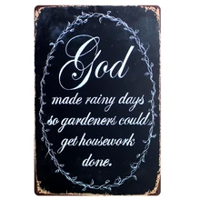 [Mike86] божественным дождливый день по дому Цитата метл знак настенная художественная картина для домашних пабов и баров, в стиле ретро, металлический декор, декор AA-280 заказ смешивания 20*30 см