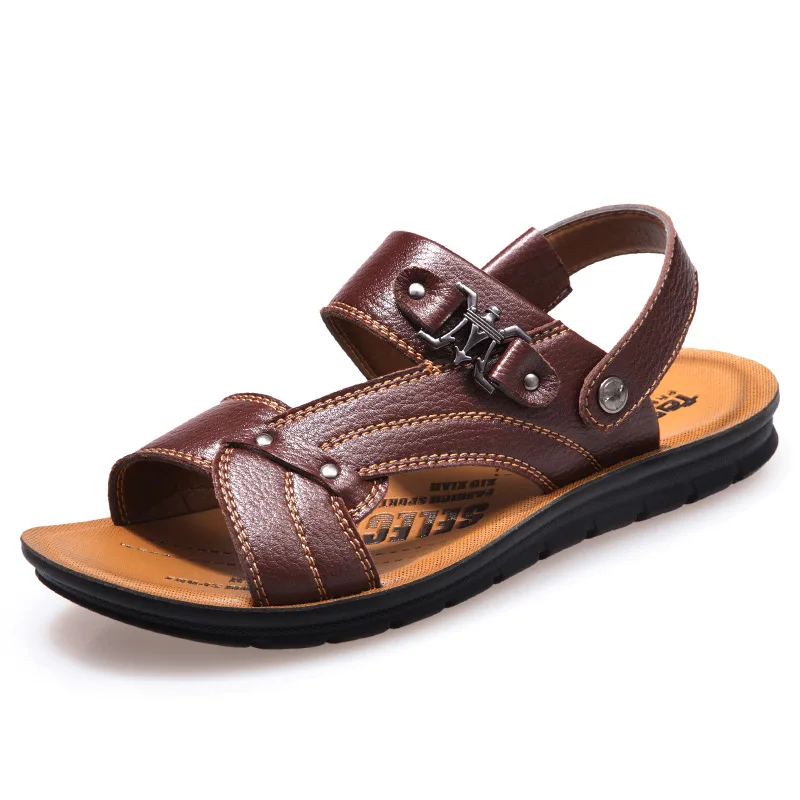

2019 EUR 38-44 Summer Fashion summer mens sandals men genuine leather leisure and breathable 3 colors