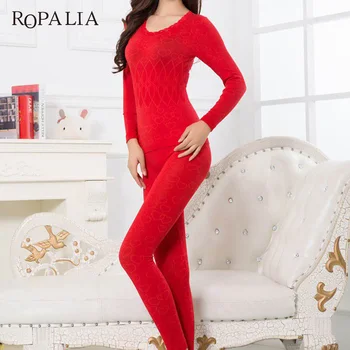 

ROPALIA Women Warm Thermal Underwear Woman Long Johns Long Sleeve Thermal Clothing Underwears Sets