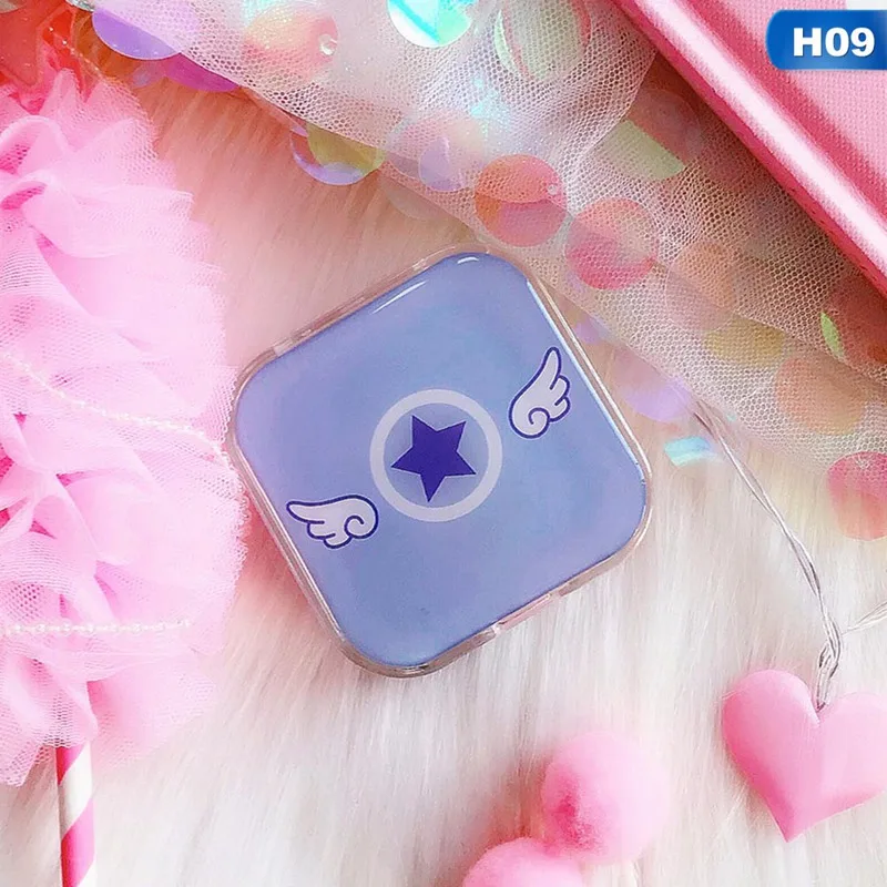 Милый мультфильм девушка сердце контейнер для контактных линз St Tutent мягкие младшие сестры очки коробка Сакура красивый футляр для учеников кормящих