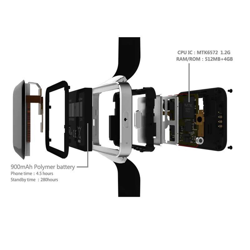  Letine DM98 Luxury Android Smart Watch Cell Phone 3G Electronic Wrist Watches Support Sim for Men W