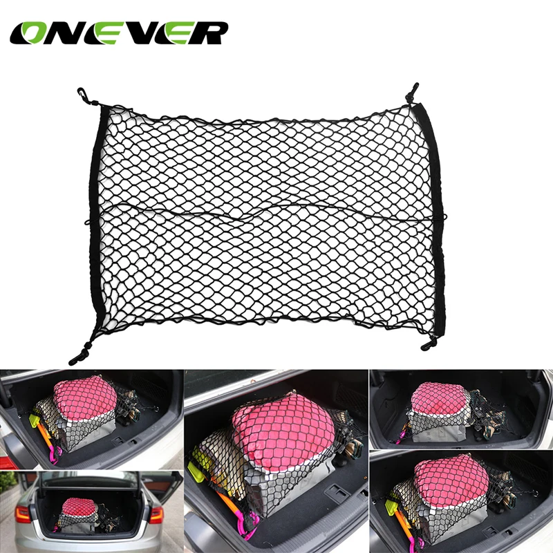 

Car Storage Net String Bag Trunk Cargo String Net Bag Elastic Nylon Keep Cargo Stable With 4 Hooks 100*70CM 70CM*70CM 90CM*30CM