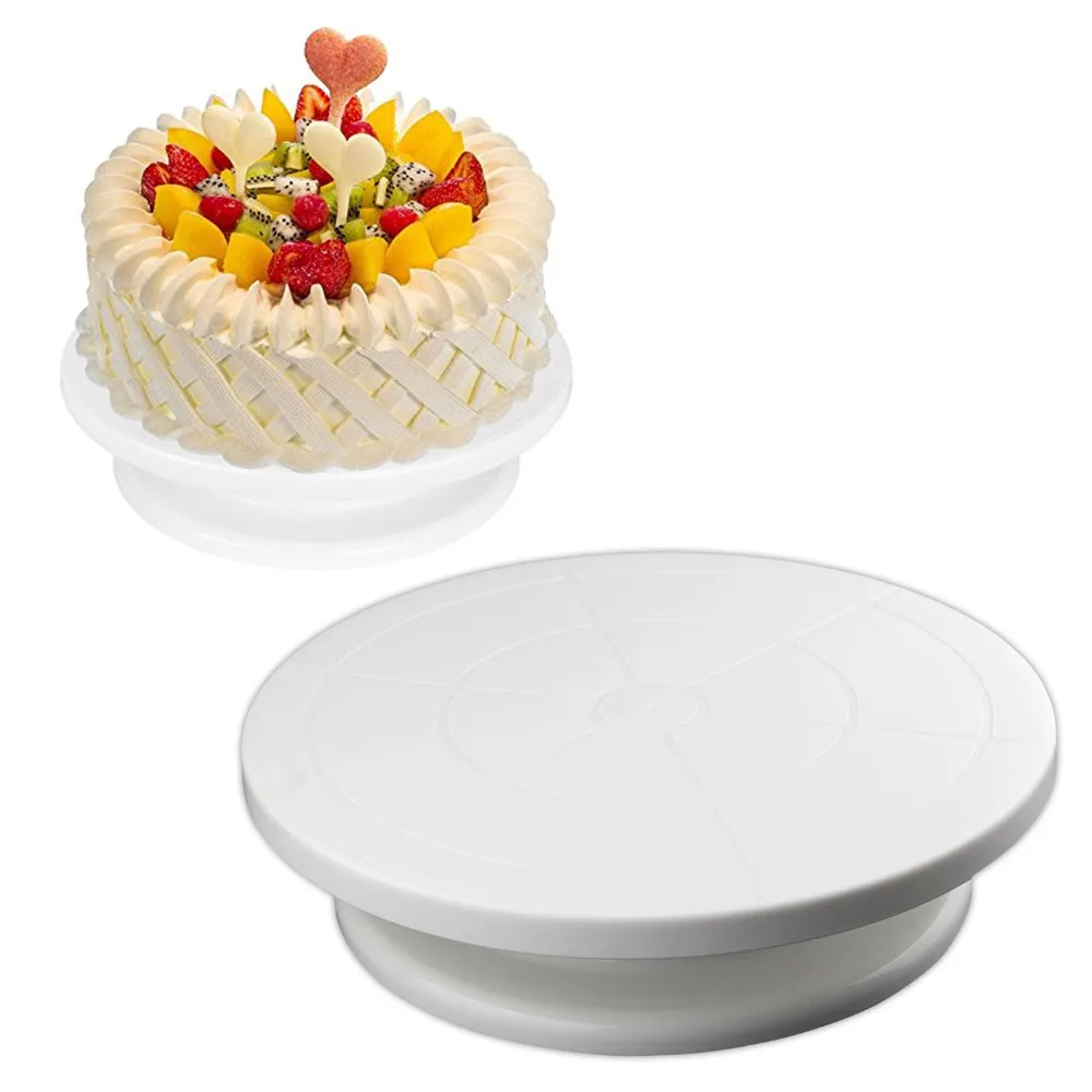 

28cm Plastic Rotating Cake Turntable Decoration Cake Stand Kitchen Baking Cake Tools