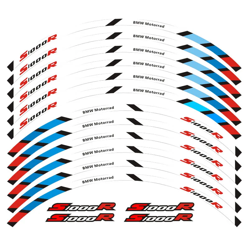 Высокое качество мотоцикл клей колесная наклейка светоотражающие Стикеры s обода стремени для BMW S1000R светоотражающий водонепроницаемый Стикеры