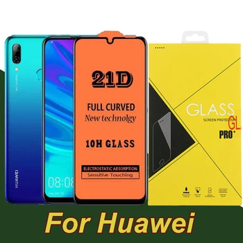 

1000pcs Full Cover Tempered Glass 21D For Huawei P40 Lite E P30 Mate 30 20 Nova 7i Y7 Prime P Smart Guard Film With Yellow Box