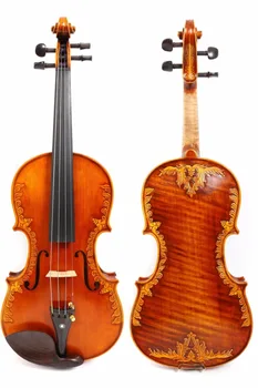 

4/4 Violin Carved Patter One Piece Maple Master Violin Free Case #GY16