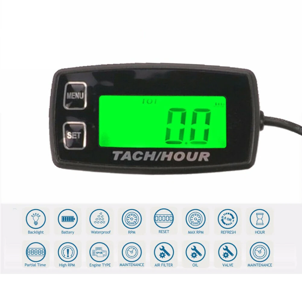 

Motorcycle Accessories Digital Tachometer Tach Hour Meter Digital Tachometer Stroke Engines Motorcycle Accessories Parts #723