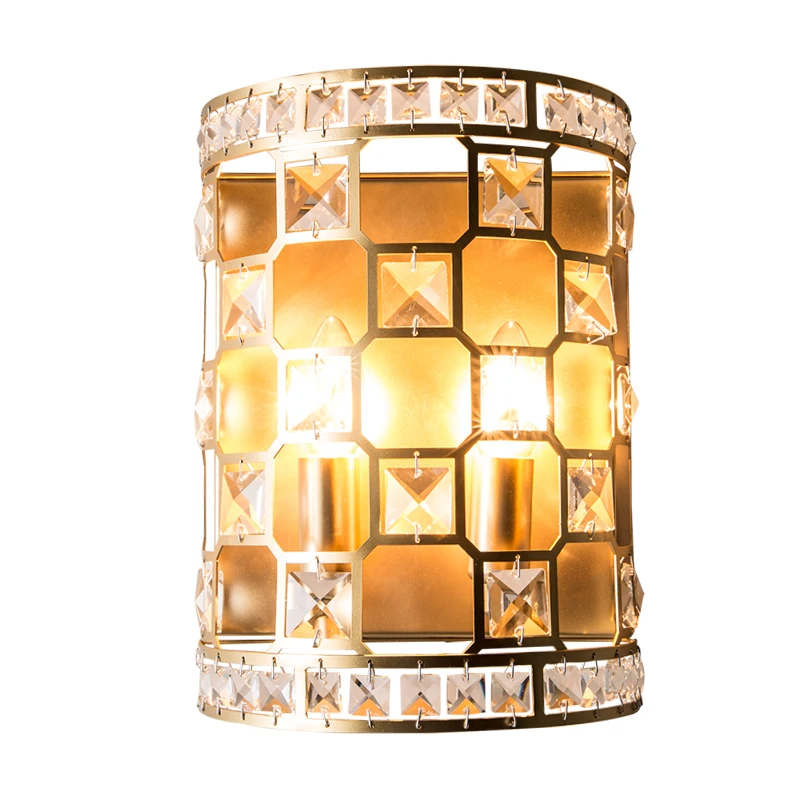 Американский Wandlamp золотого цвета с украшением в виде кристаллов Настенные