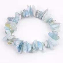 Натуральный драгоценный камень нерегулярные бусины чакра Aquamarin браслеты для женщин туш Рейки Исцеление медитация аура подарок B123
