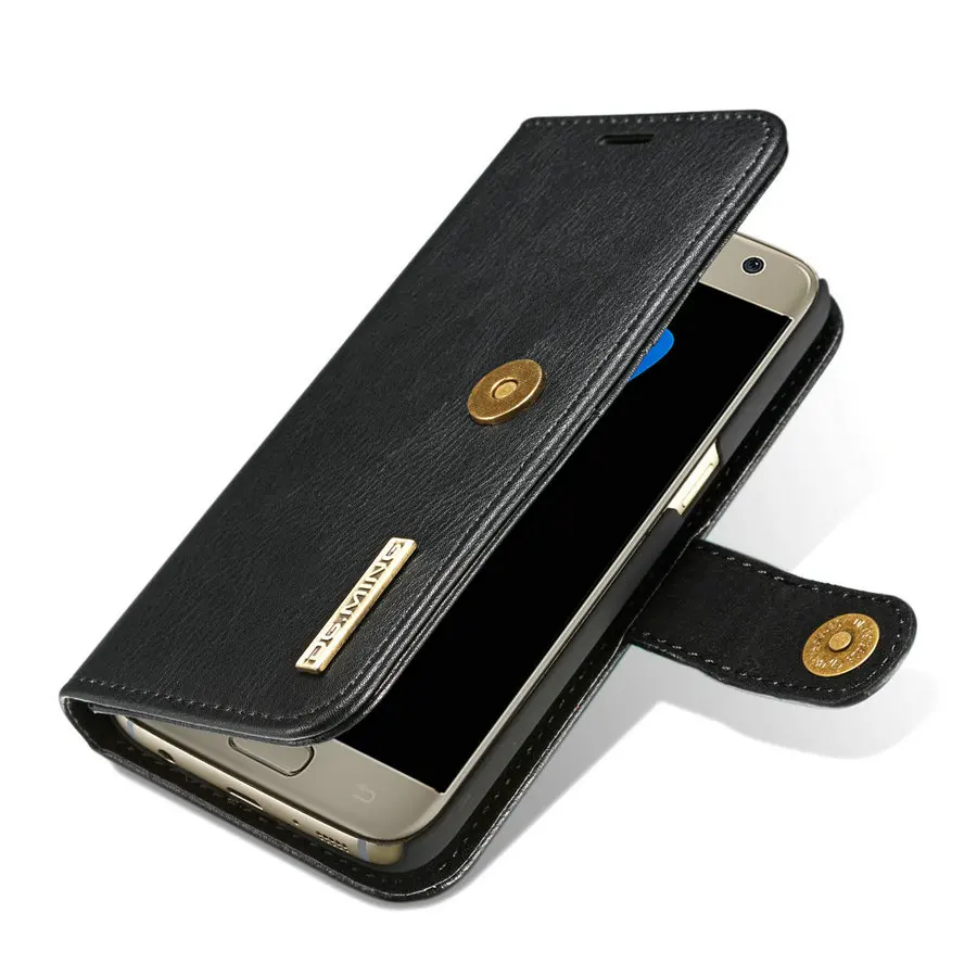 DG.MING Magnetic 2 in 1 Wallet Case For Samsung Galaxy S7 Edge Detachable Leather Cover+Back Case For S7 Case With 3card holders