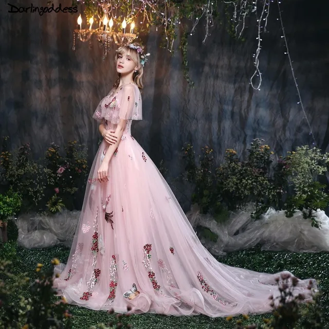 Wedding Dress Embroidered Bird
