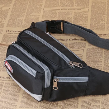 

MIWIND Unisex Waist bag Belt Men Women Casual Black Gray Nylon Traveling Money Phone Bag TYR1032