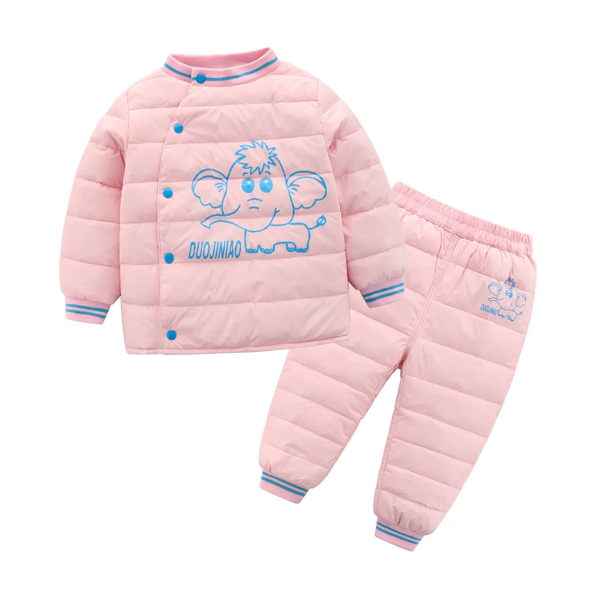

Baby Boys Clothing Sets Winter Kids Girls Casual Cotton Thick Down Parkas Suit For Toddler Boys Girks Fashion Sport Warm Outfits