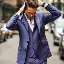 Свадебный костюм мужской светло-фиолетовый смокинг для жениха 3 шт. мужские свадебные костюмы для выпускного вечера итальянский стиль мужской Блейзер костюм Лучшая мужская одежда