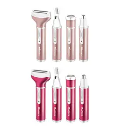 Щорске 4 в 1 Многофункциональный волос Триммер Эпилятор бровей Борода бритвы Перезаряжаемые носа и ушей Триммер для удаления волос