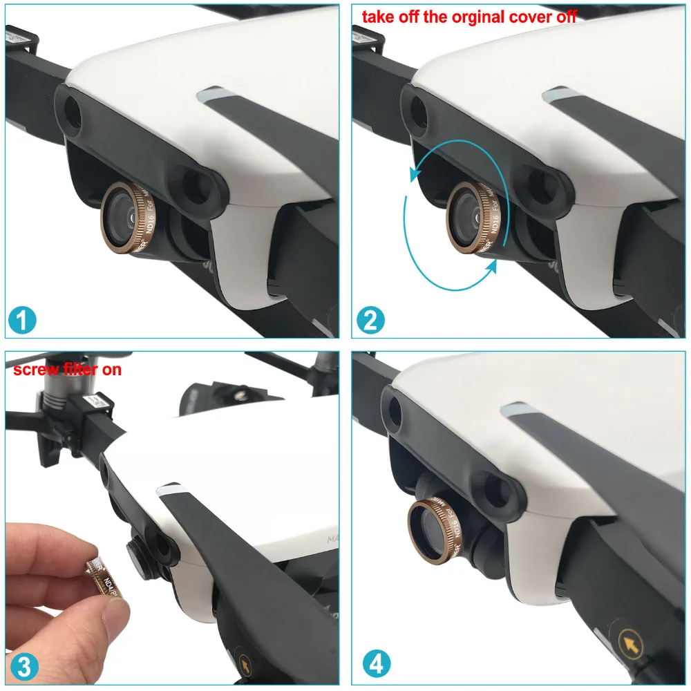 Набор фильтров Neewer для квадрокоптера DJI Mavic Air Drone 6 шт. в комплекте: ND4 ND8 ND16 ND4/PL ND8/PL