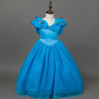 

Kids Girl Princess Cinderella Fancy Party Dress Halloween Christmas Costume Blue ButterFly Dress