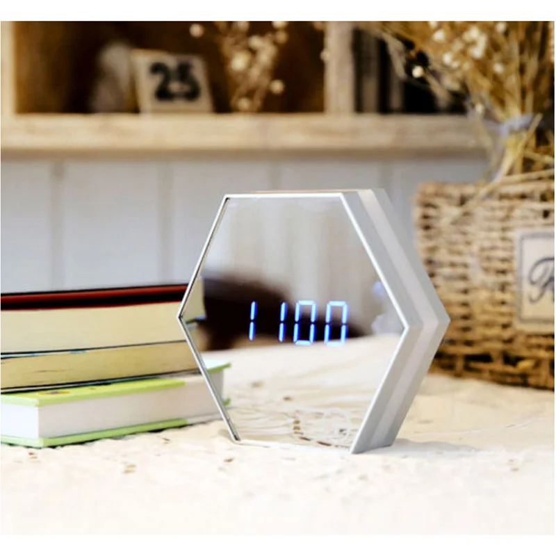 

Multifunction LED Night Light Wall Clock Mirror Digital Alarm Clock Snooze Light-emitting Thermometer Gifts New Arrival