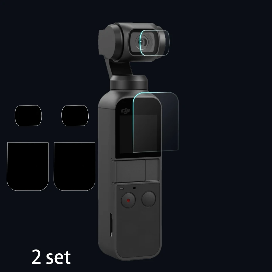 

For OSMO Pocket Screen+Lens Film Protector Camera 9H Protective Cover Accessories For DJI OSMO Pocket 4K Gimbal Protect 2set