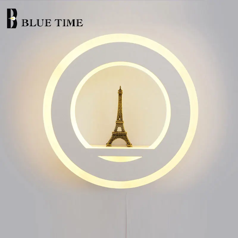 

D20cm White Creative Modern Led Wall Light AC110V 220V Acrylic Round Wall Sconce Wall Lamp For Living room Bedroom Bedside light