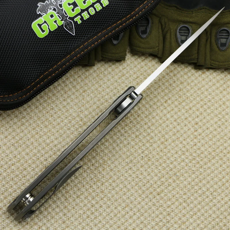 Зеленый шип F95-T/S Флиппер складной нож подшипник D2 лезвие TC4 титановая ручка Открытый Отдых Охота Карманный Фруктовый Нож EDC инструменты