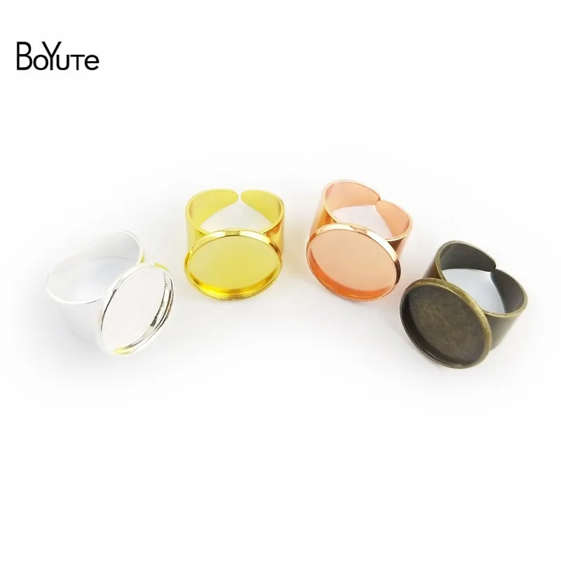 BoYuTe 10Pcs 3 Colors 16 18 20 25MM Cabochon Blank Tray Diy Jewelry Accessories Parts Adjustable Ring Base (1)