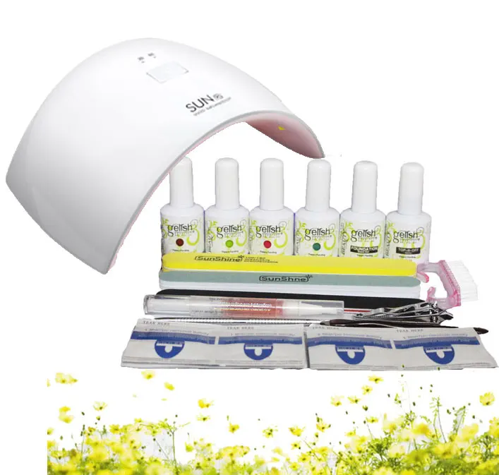 

BTT-135 new arrival Nail Art Manicure Tools 9w led lamp + 4Colors 15ml soak off uv Gel nail polish with Remover Practice kit