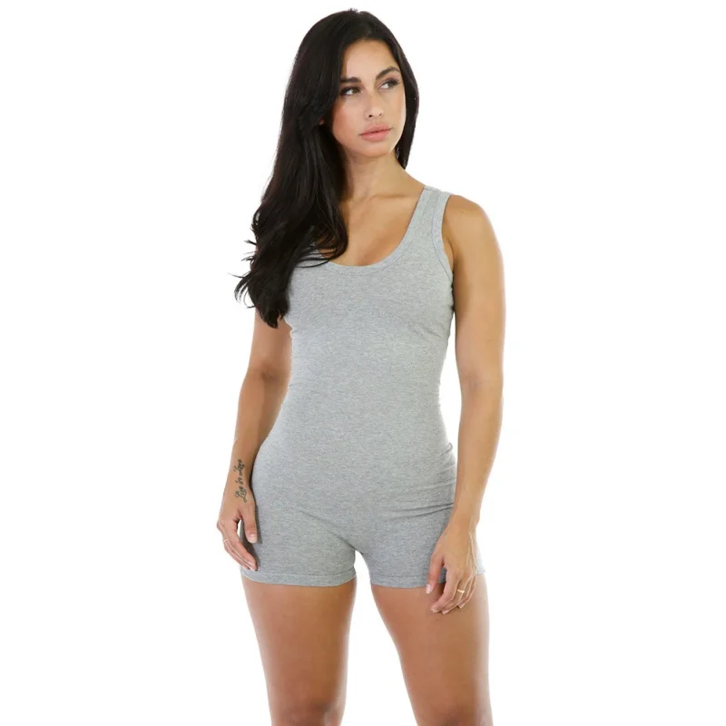 Women Summer Solid Casual Fitness Workout Rompers Sexy Slim Backless Bodycon Playsuit Jumpsuits Sleeveless Clubwear Playsuit Women Summer Solid Casual Fitness Workout Rompers Sexy Slim Backless Bodycon Playsuit Jumpsuits Sleeveless Clubwear Playsuit